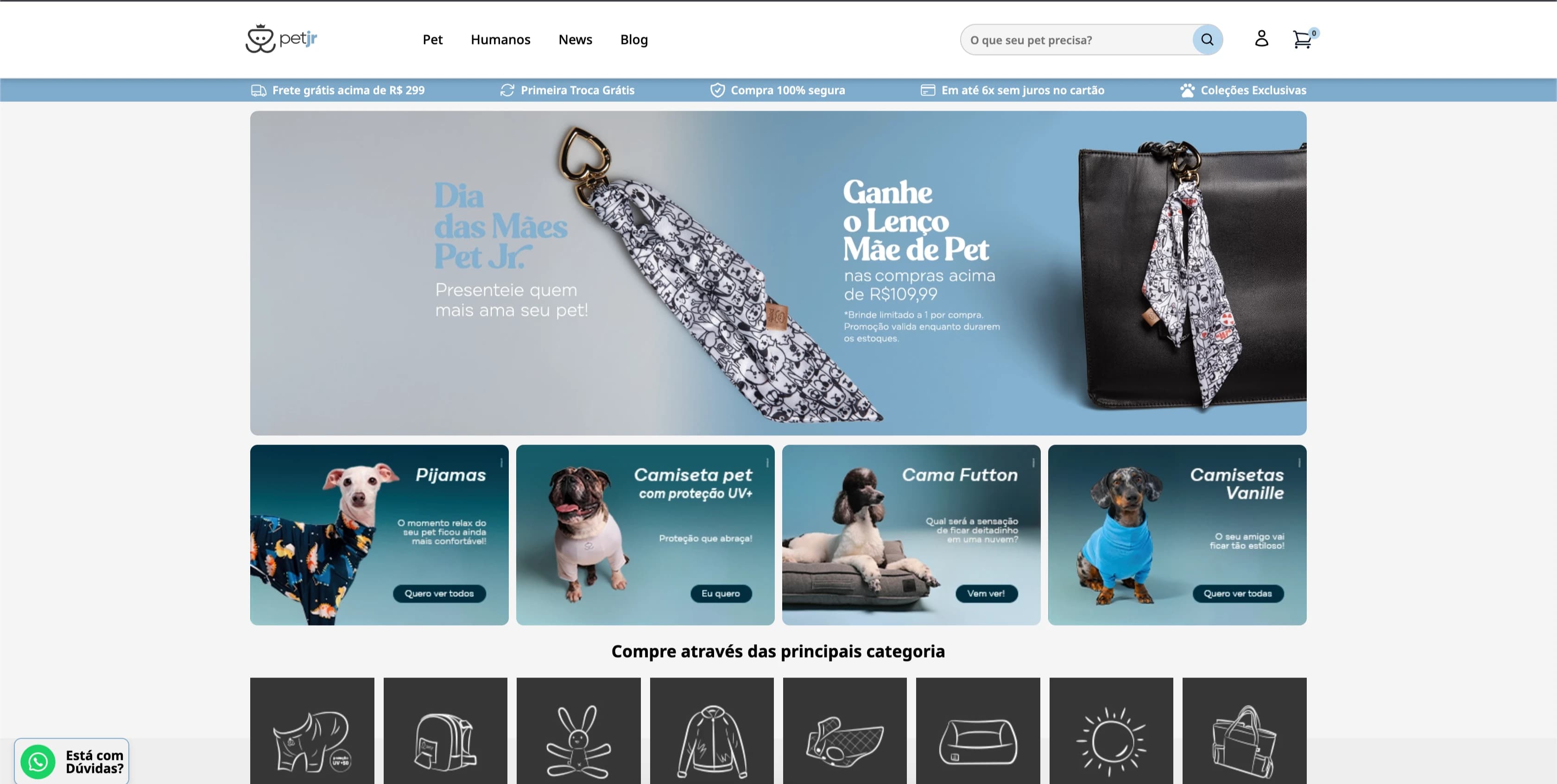 Print do site Pet JR
